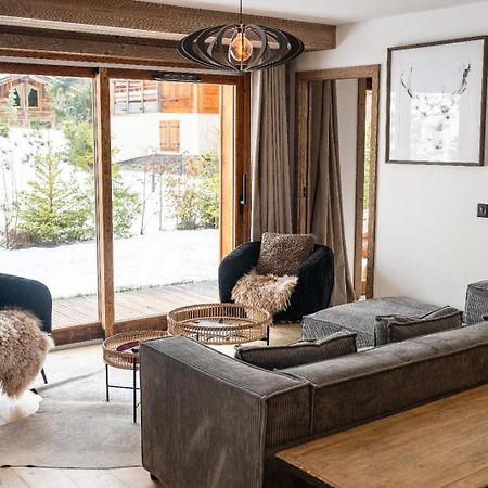 4-Room Apartment With Garden, Gym And Shared Spa Megeve Luaran gambar