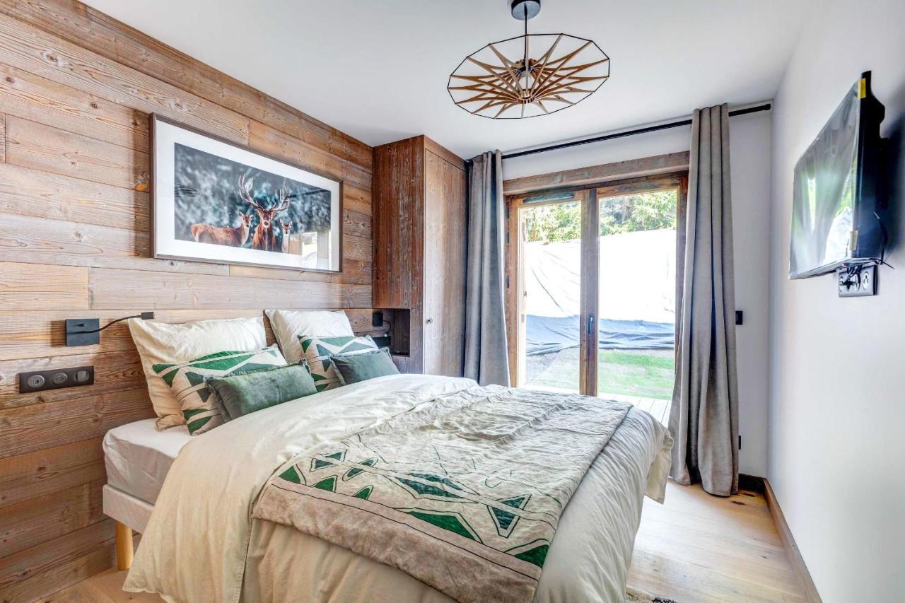 4-Room Apartment With Garden, Gym And Shared Spa Megeve Luaran gambar
