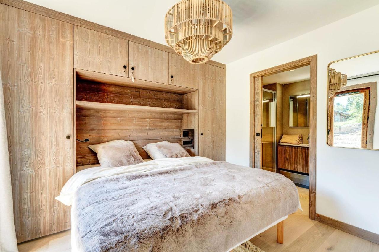 4-Room Apartment With Garden, Gym And Shared Spa Megeve Luaran gambar
