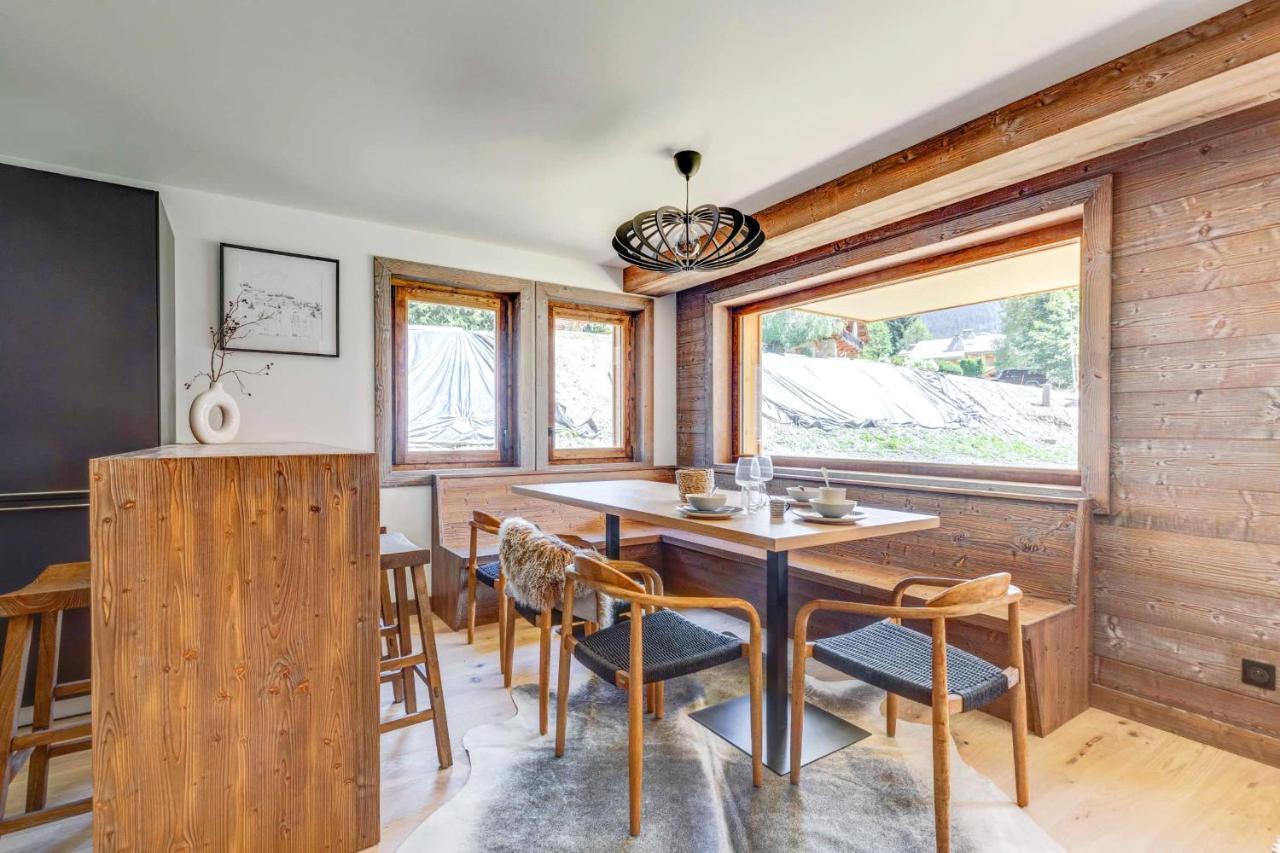 4-Room Apartment With Garden, Gym And Shared Spa Megeve Luaran gambar