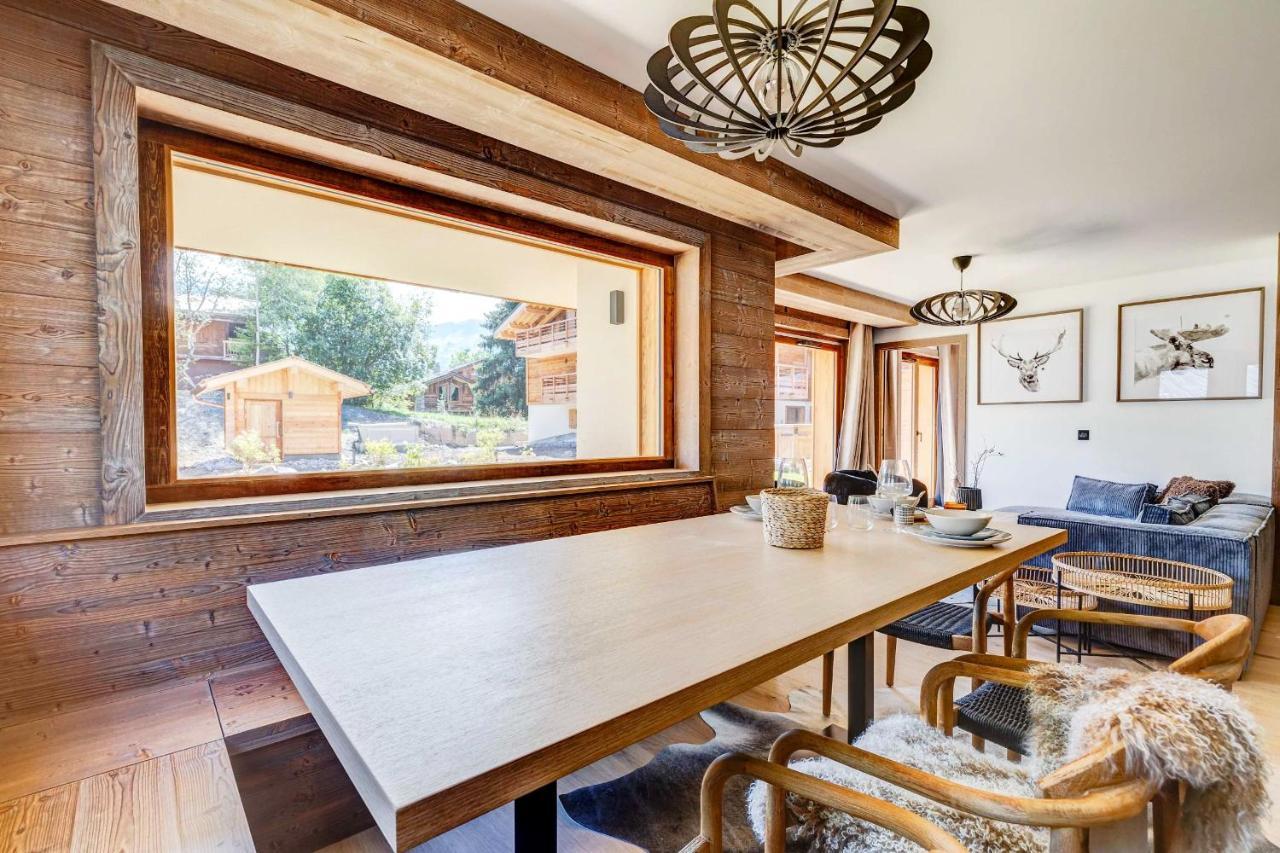 4-Room Apartment With Garden, Gym And Shared Spa Megeve Luaran gambar