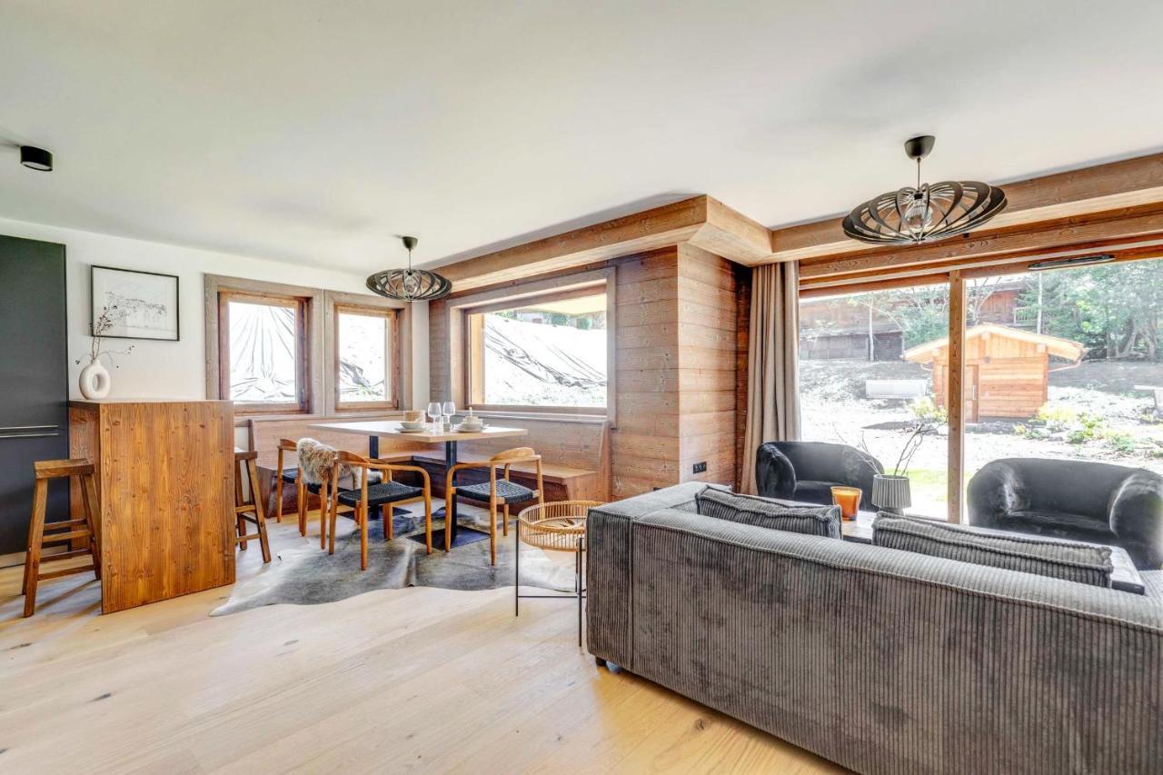 4-Room Apartment With Garden, Gym And Shared Spa Megeve Luaran gambar