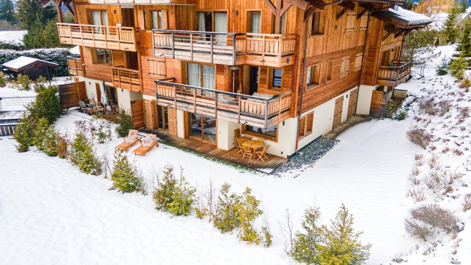 4-Room Apartment With Garden, Gym And Shared Spa Megeve Luaran gambar