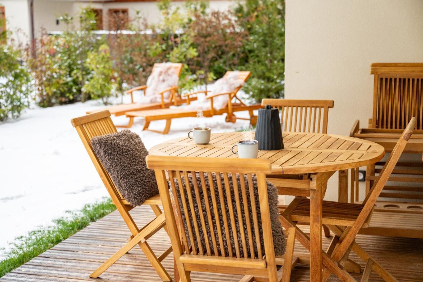 4-Room Apartment With Garden, Gym And Shared Spa Megeve Luaran gambar