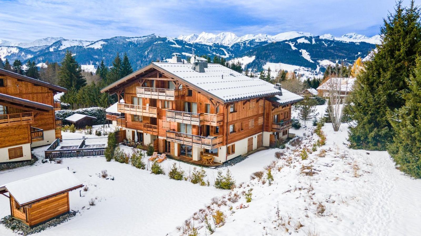 4-Room Apartment With Garden, Gym And Shared Spa Megeve Luaran gambar