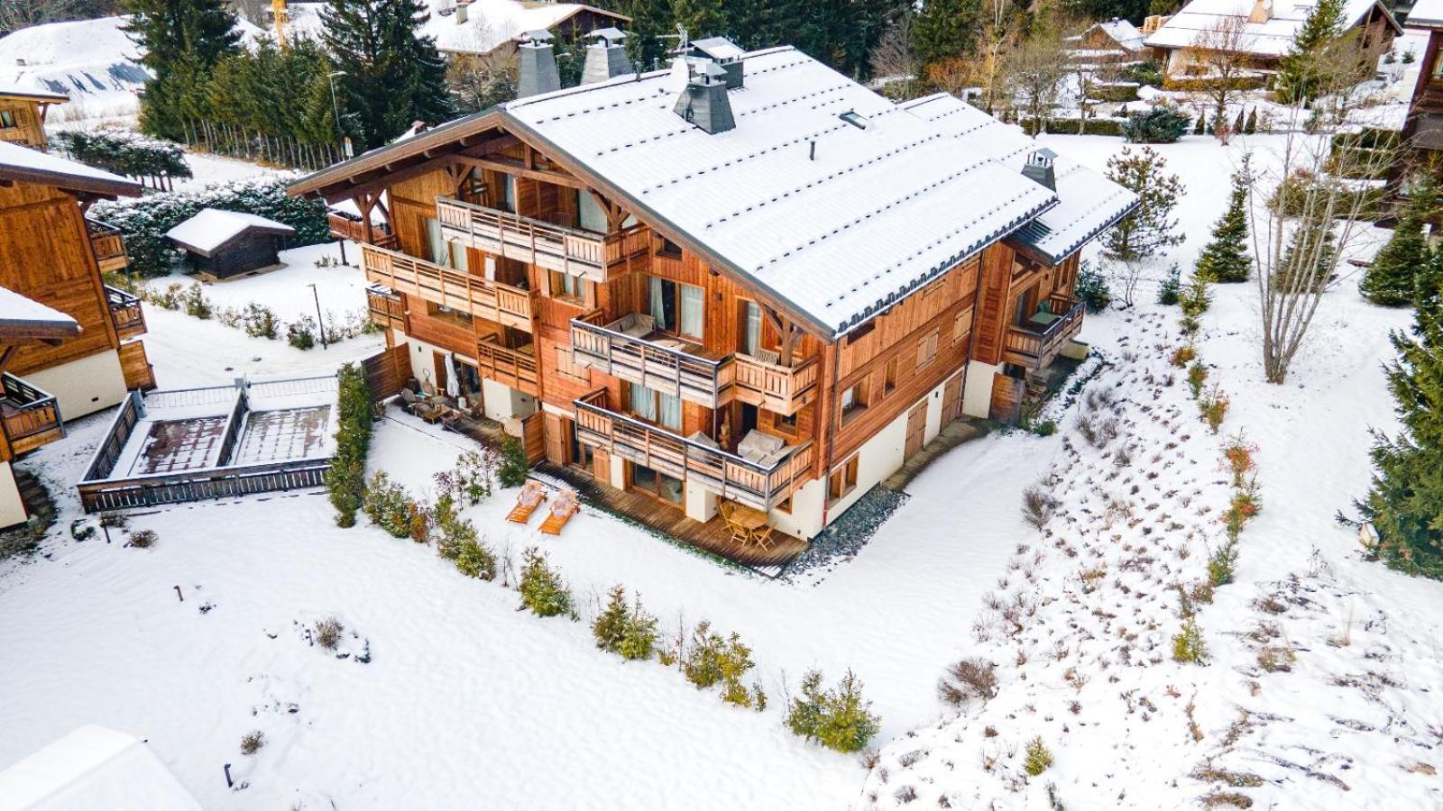 4-Room Apartment With Garden, Gym And Shared Spa Megeve Luaran gambar